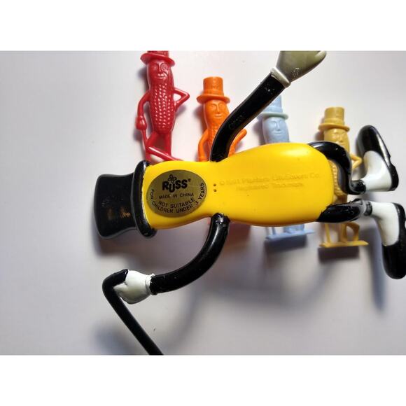 Mr. Peanut Planters Lot Of 5 Items Bendy Figure Red Orange Blue Tan Whistles - Picture 7 of 10